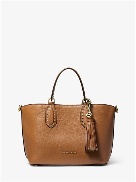 Brooklyn Small Pebbled Leather Satchel 